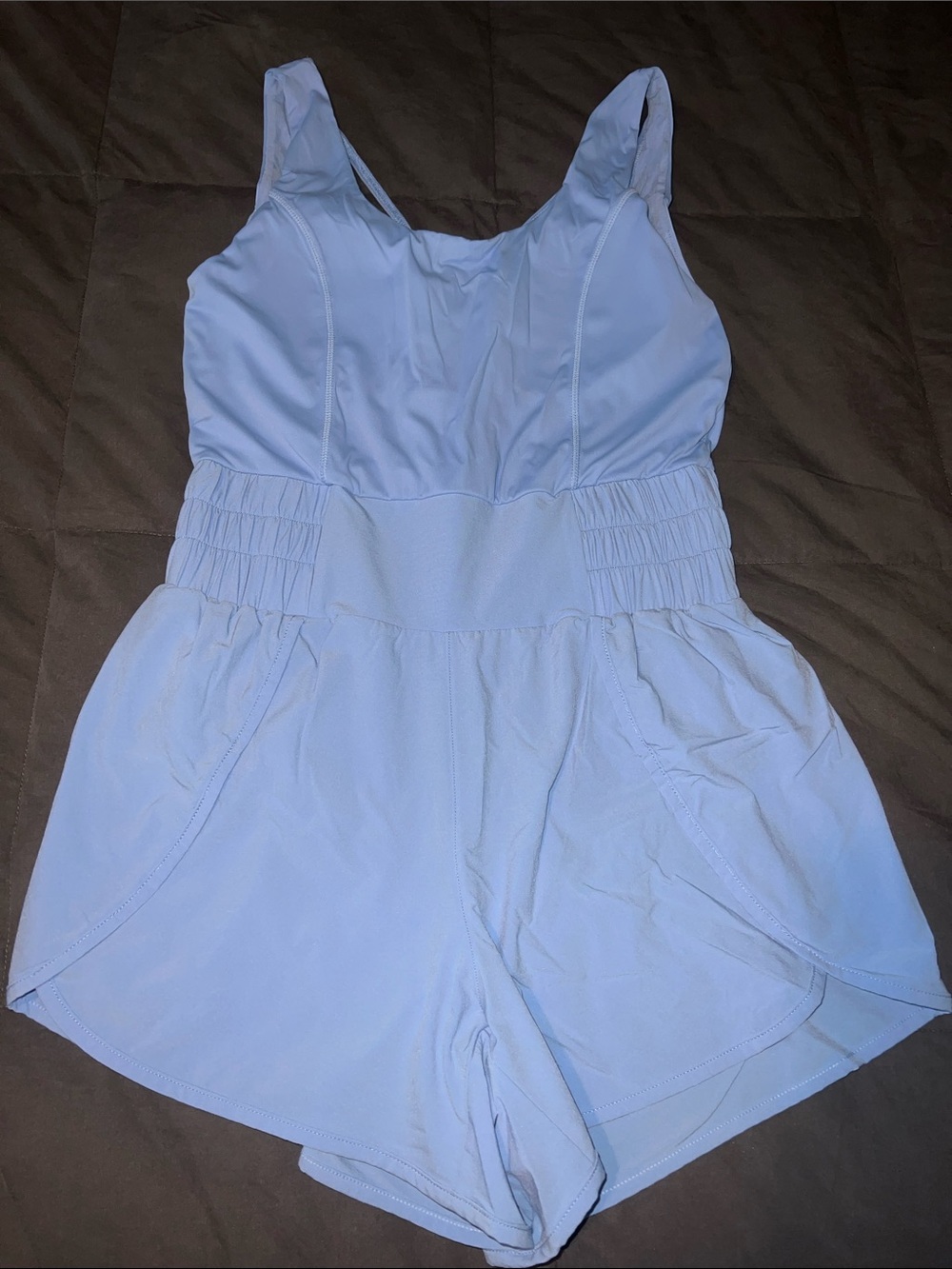 Mono B Light Blue Athletic One-Piece Romper
